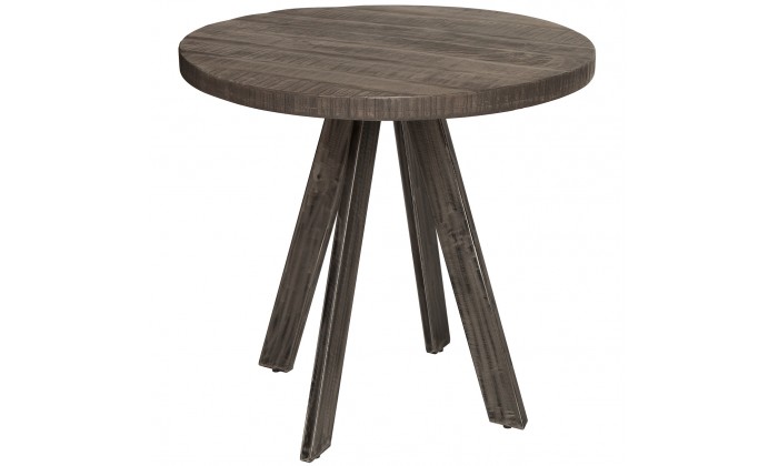 Table à manger Iron Craft 80cm ronde gris mangue