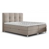 Sommier tapissier- boxspring avec coffre et literie 160 x 200 cm moderne en tissu beige ROSINA