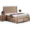 Lit box literie boxspring avec rangement complete beige CITY SPIRIT