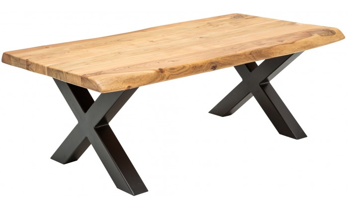 Table basse Mammut X 110cm acacia 35mm