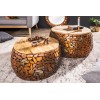 Table basse Stone Mosaic, set de 2 cuivre