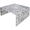 Table basse abstraite 60 cm en argent