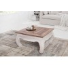 Table basse La Fleur 60cm en acajou blanc