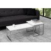 Table basse set de 2 chrome blanc