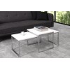 Table basse set de 2 chrome blanc