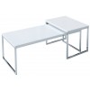 Table basse set de 2 chrome blanc