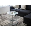 Table basse Art Déco, lot de 2, blanc chrome