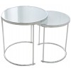 Table basse Art Déco, lot de 2, blanc chrome