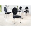 Chaises design pied baroque en acier inoxydable poli et recouvrement en velours noir BARONELI