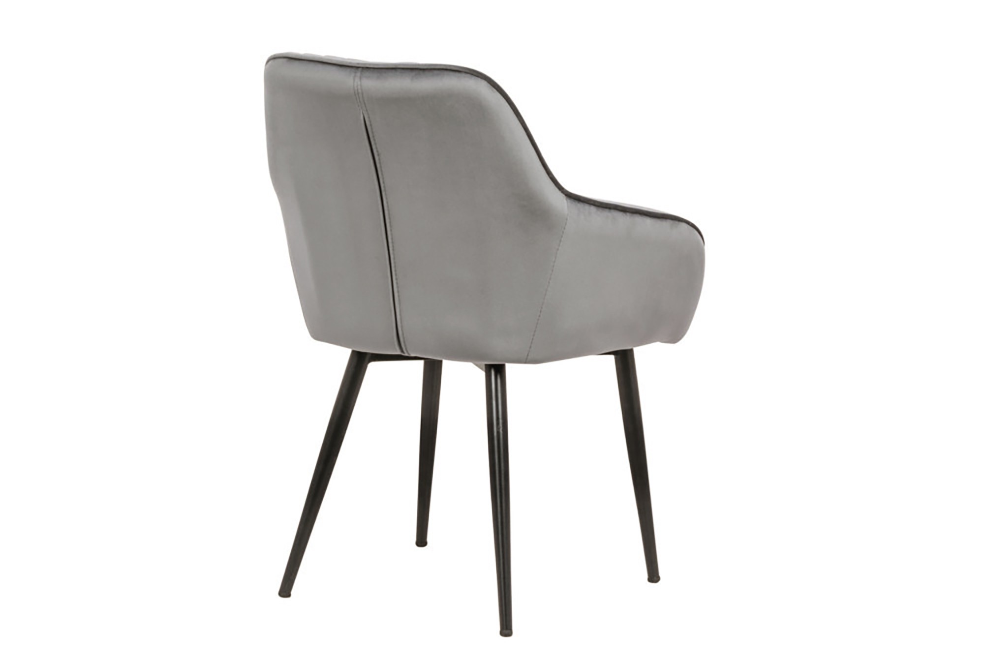Chaise de salle à manger design avec accoudoir gris silver velours DOWNTON