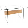 Bureau Onyx verre blanc chêne 160cm