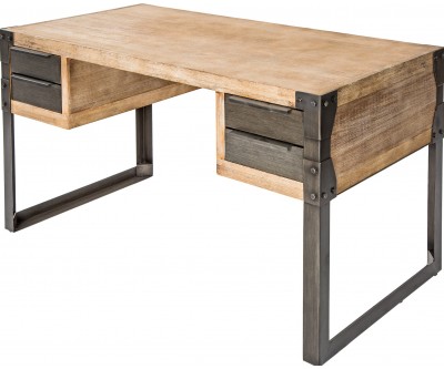 Bureau Factory 135cm acacia teck gris