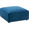 Pouf/Coin Carre Textile/Bois Bleu