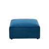 Pouf/Coin Carre Textile/Bois Bleu