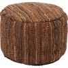 Pouf Ethnique Cuir Marron