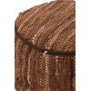 Pouf Ethnique Cuir Marron