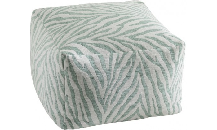 Pouf Zebre Polyacrylique Menthe/Blanc