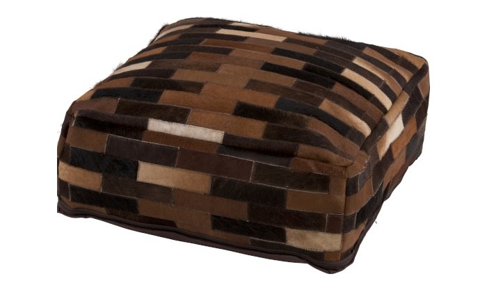 Pouf Chalet Cuir Marron