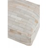 Pouf Noisette Cuir Blanc