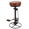 Tabouret De Bar Velo Metal/Cuir Noir/Marron