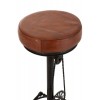 Tabouret De Bar Velo Metal/Cuir Noir/Marron