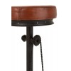 Tabouret De Bar Velo Metal/Cuir Noir/Marron