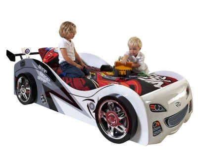 Lit voiture desing enfant blanc CHAMPION