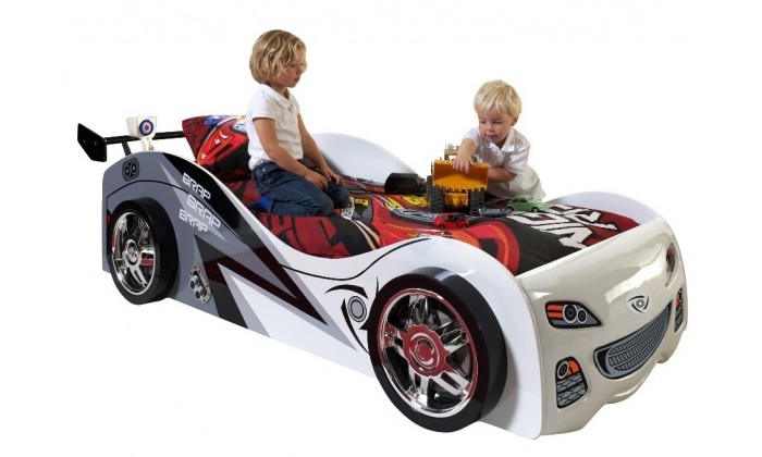 Lit voiture desing enfant blanc CHAMPION