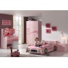 Lit enfant voiture fille rose PAPILLON