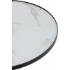 Table Basse Ronde Mdf/Fer Noir/Blanc Marbré