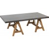 Table De Salon Rectangulaire Bois/Metal Gris/Naturel