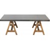 Table De Salon Rectangulaire Bois/Metal Gris/Naturel