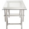 Bureau Ajustable Acier Inoxydable/Verre Argent/Transparent