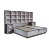 Lit box literie boxspring avec rangement complete  silver VERONIQUE