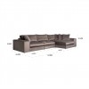 Canapé Juniper  3-places + Lounge droite  Stone Velvet